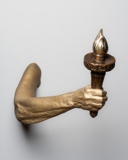 Julie Rrap Liberty at Half Mast, 2026; bronze; 33 x 36 x 54 cm; Edition of 2 + 1 AP; enquire