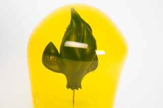 Patricia Piccinini Helmed Spirit of Determination, 2026; glass, resin, brass, concrete; 52 x 30 x 28 cm; enquire