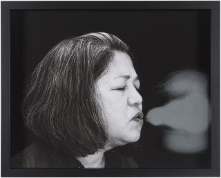 Julie Rrap Blow Back #22, 2018; digital print and handground glass; 52 x 64 cm; Edition of 3 + AP 1; enquire