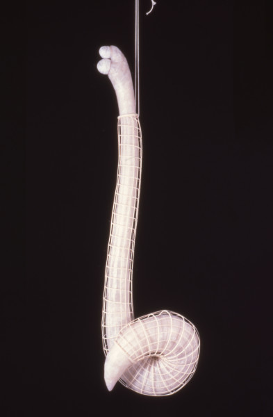Bronwyn Oliver Captive Object, 1987; paper, fibreglass resin, cane; 164 x 45 x 24 cm; enquire