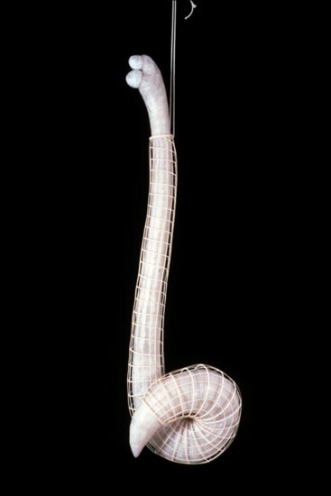 Bronwyn Oliver Captive Object, 1987; paper, fibreglass resin, cane; 164 x 45 x 24 cm; enquire