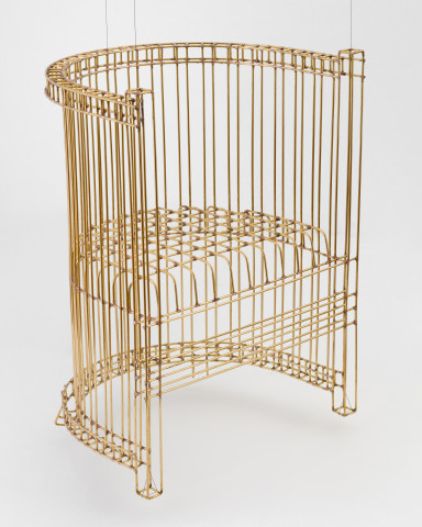 Marley Dawson Chair (for levitation), 2020; brass, silver solder; 84 x 65 x 52 cm; more info; enquire