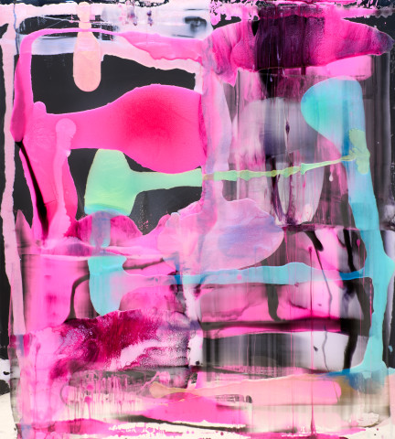 Dale Frank In 2015 Nathan started working in Films, as the naked or brief clad bottom stand in for Russell, but as he often complains, it is hard to remember when his work was ever taken seriously, 2022; Colour pigments in Easycast, Epoxyglass on perspex; 200 x 180 cm; enquire