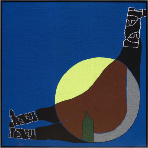 Renee So Nightfall, 2019; acrylic fibre, oak frame; 154 x 154 x 6 cm; more info; enquire