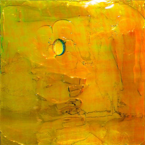Dale Frank ADHD / ADFA session 7, 2021; Epoxyglass on iridescent Perspex; 120 x 120 cm; enquire