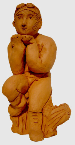 Linda Marrinon Man with Aviator Glasses, 1999; Terracotta; 28.5 x 14.5 x 13 cm; enquire