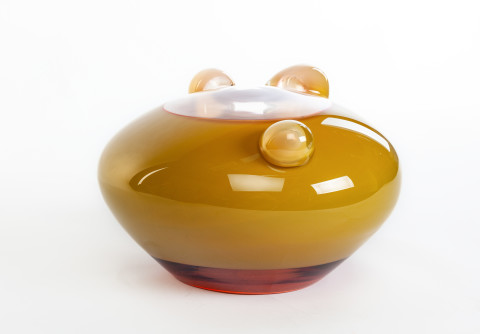 Patricia Piccinini Golden Gravity, 2023; hand blown glass; 21 x 31 x 31 cm; more info; enquire