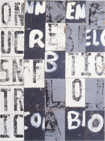 Rosalie Gascoigne Honeybunch, 1993; timber; 109 x 82 cm; enquire