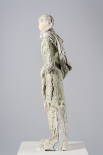 Linda Marrinon Winter, 2025; tinted and painted plaster with muslin; 100 x 36 x 24 cm; enquire
