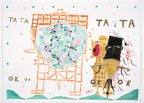 Gareth Sansom Ok Ta Ta, 1989; watercolour on paper; 56 x 76 cm; enquire