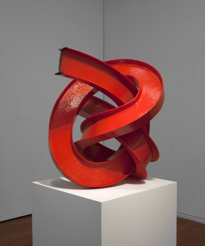 James Angus I-beam Knot (Red), 2012; from a series of 5 colours; steel, enamel paint; 85 x 80 x 80 cm; 95 kg; enquire