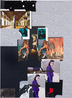 Jacqueline Fraser THE MAKING OF BEATRIZ AT DINNER 2019, 2019; collaged mixed media; 122 x 90 cm; enquire