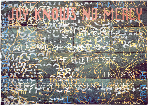 Imants Tillers Nature Speaks: BR, 2009; acrylic, gouache on 16 canvasboards, no. 85064 - 85079; 102 x 143 cm; enquire