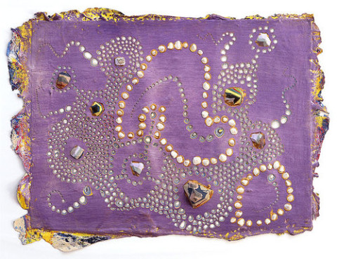 Rohan Wealleans Deep purple people person, 2006; from the series Exhibited in 'Stolen Ritual', 2006; paint on paper; 48 x 69cm (paper), 60 x 77 x 8cm (frame); enquire
