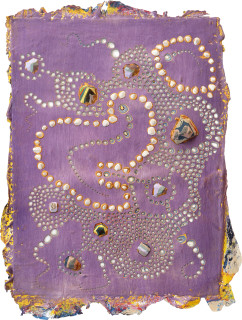 Rohan Wealleans Deep purple people person, 2006; from the series Exhibited in 'Stolen Ritual', 2006; paint on paper; 48 x 69cm (paper), 60 x 77 x 8cm (frame); enquire