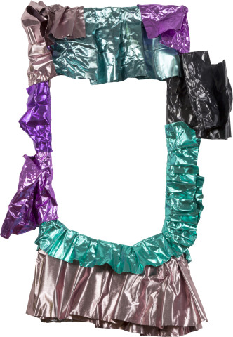 Sarah  Contos Fragonard, 2017; metallic fabric, aluminium, wood; 125 x 86 x 21 cm; enquire