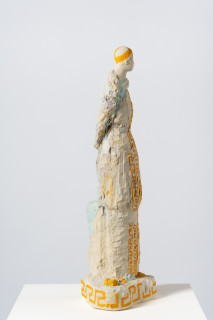 Linda Marrinon Charlemagne, 2025; tinted and painted plaster; 70 x 25 x 18 cm; enquire
