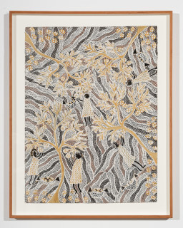 Yalmakany Marawili Burukpili, 2025; 357-25; earth pigment on paper; 88.5 x 69.5 cm; enquire