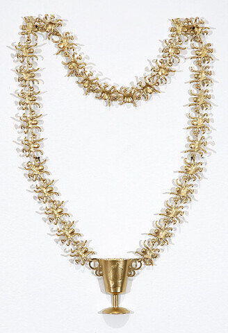 Octavia Cook Her Majesty Ceremonial Octopi Chain with Trophy Pendant, 2007; cast brass, stg silver, 18ct gold plate; enquire