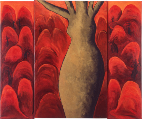 Linda Jackson Boabs, 1998; acrylic on canvas; 120 x 145 cm; triptych; enquire