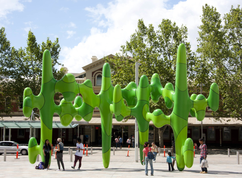 Installation view, James Angus, Grow Your Own, 2011, situate sculpture competition commission, Forrest Place, Perth