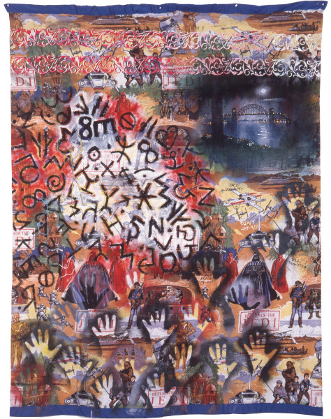 Town without pity, 1984; acrylic on cotton; 240 x 190 cm