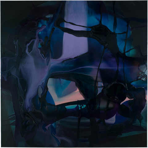 Dale Frank His first born he would call Second Chance Draw, 2008; varnish on canvas; 200 x 200 cm; enquire