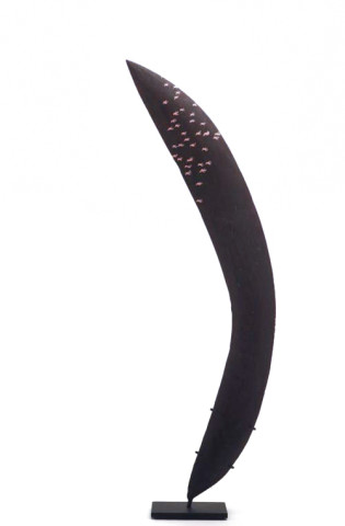 Nell Sky Burial, 2004; broken boomerang circa 1900, enamel paint, metal stand; 45 cm high; enquire