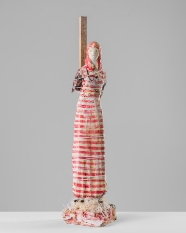 Linda Marrinon Joan of Arc, 2020; plaster, cord, wood; 75 x 17 x 16 cm; more info; enquire