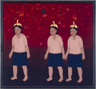 Phaptawan Suwannakudt Nariphon III b, 1996; acrylic on silk; 2 panels, 90 x 90 cm; enquire