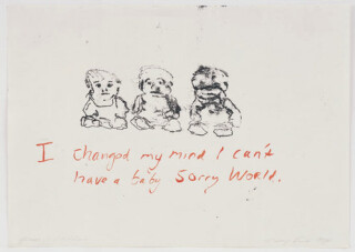 Tracey Emin Generic Children, 2003; black and red ink on paper; 30 x 42 cm; enquire