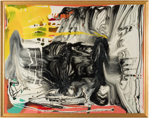 Dale Frank Peering over the Liverpool Plains from a Cessna Cherokee, 2012-13; varnish on canvas; 214 x 274 cm; enquire