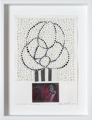 Rohan Wealleans Nightmare Sculpture 8, 2014; paint on paper, found hologram; 29.5 x 21 cm; enquire