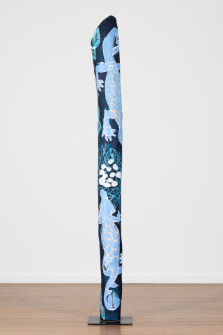 Dhambit Munuŋgurr Garraŋali, 2023; 3661-23; acrylic on Eucalyptus Tetradonta; 276 x 26 x 26 cm; enquire