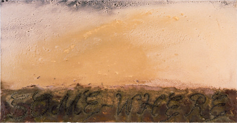 Mandy Martin Somewhere, 1995; oil with ochres and pigment; 61 x 137 cm; enquire