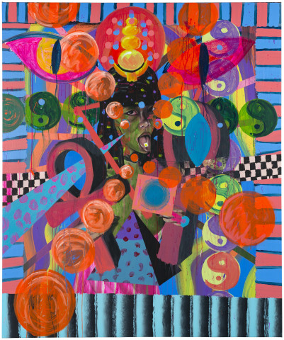 David Griggs Psychotropic vs sinthetic sin in the tropics, 2017; acrylic on canvas; 183.5 x 152.5 cm; Enquire