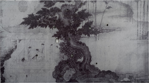 Lindy Lee Terrace of the Immortals , 2012; black mild steel and fire; 120 x 214.5 cm; enquire