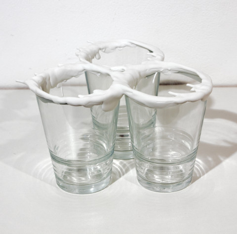 Teppei Kaneuji White Discharge (Glasses), 2011; found objects, resin, glue; 15 x 15 x 12 cm; enquire