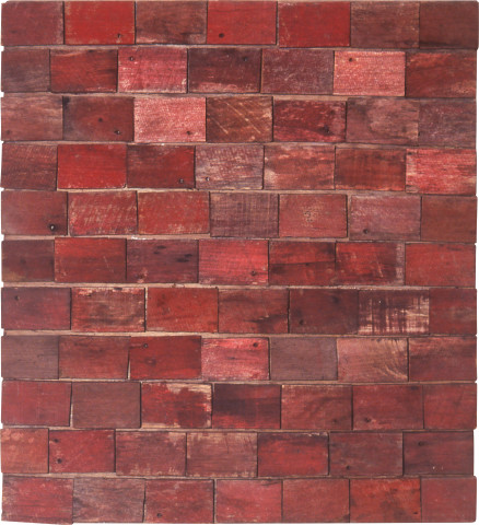 Rosalie Gascoigne Rose Red City 7, 1993; sawn wood on wood; 85.5 x 78 cm; enquire