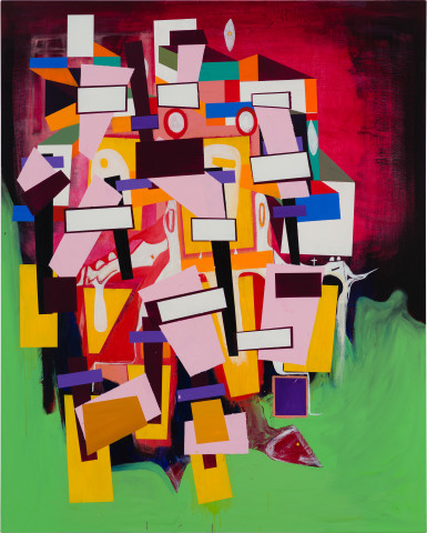 Gareth Sansom Construction, 2020; oil and enamel on linen; 152 x 122 cm; more info; enquire