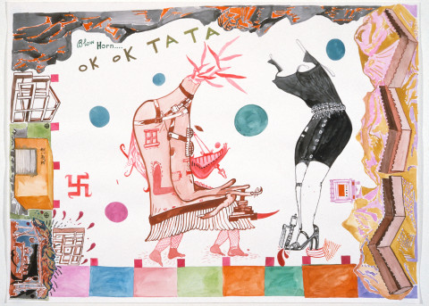 Gareth Sansom Performance, 1989; watercolour on paper; 56 x 76 cm; enquire