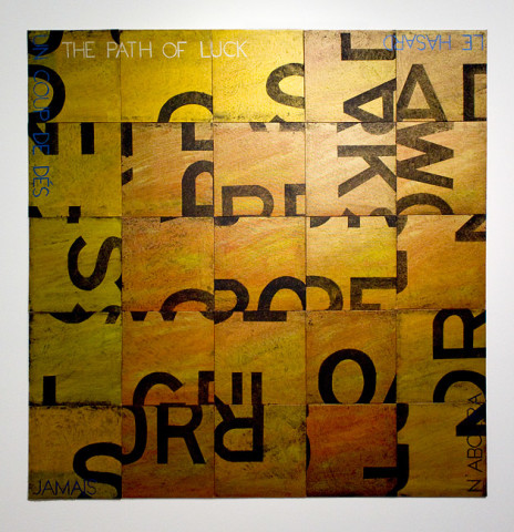 Imants Tillers The Path of Luck I, 2011; acrylic, gouache on 25 canvasboards no. 85113 - 85137; 153 x 153 cm; Enquire