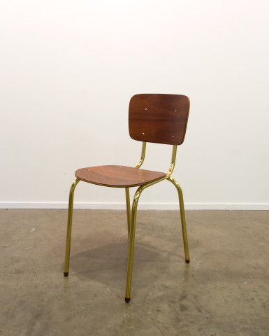 Michael Parekowhai A Critique From Within, 2015; wood and gold plated steel; 84 x 40 x 50 cm; Edition of 32; Enquire