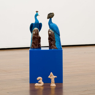 Mikala Dwyer 34, 2009; acrylic, ceramic, magnet, iron pyrite; 41 x 18 x 18 cm; enquire