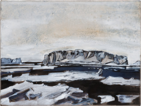 Mandy Martin Epic Fatality; Iceberg/Castle, 2007; Ochre, pigment and acrylic on arches paper; enquire