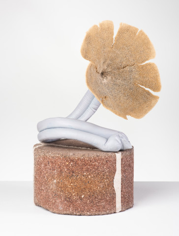 Caroline Rothwell Curiosity 3, 2023; Core drilled brick section, hydrostone, canvas, steel, paint, Wombarra sponge; 37 x 24 x 24 cm; more info; enquire