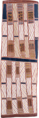 Philip Gudthaykudthay Hollow Logs, 1991; natural ochre pigments on Stringybark; 158 x 52 cm; enquire