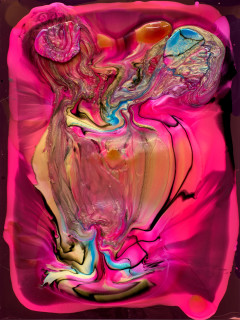 Dale Frank Agatha and Fatima, Bedgerabong Road, Forbes, 2022; Colour pigments in Epoxyglass, Epoxyglass on Perspex; 160 x 120 cm; more info; enquire