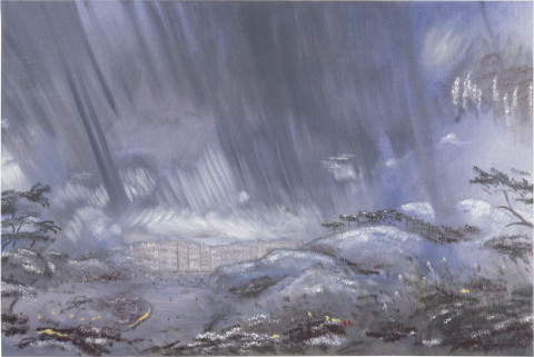 Linda Marrinon Storm over Hong Kong Harbour, 1996; Oil on canvas; 92 x 61 cm; enquire
