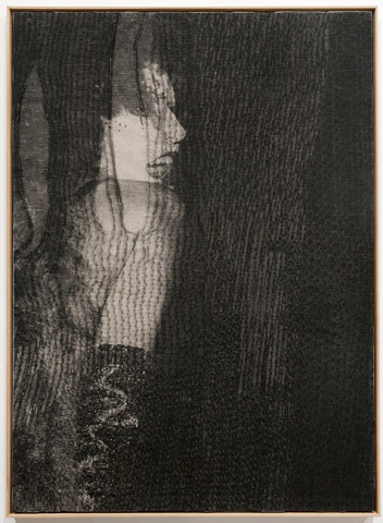 David Noonan Untitled, 2013; screen-printed jute and linen collage; 154 x 114 cm; enquire